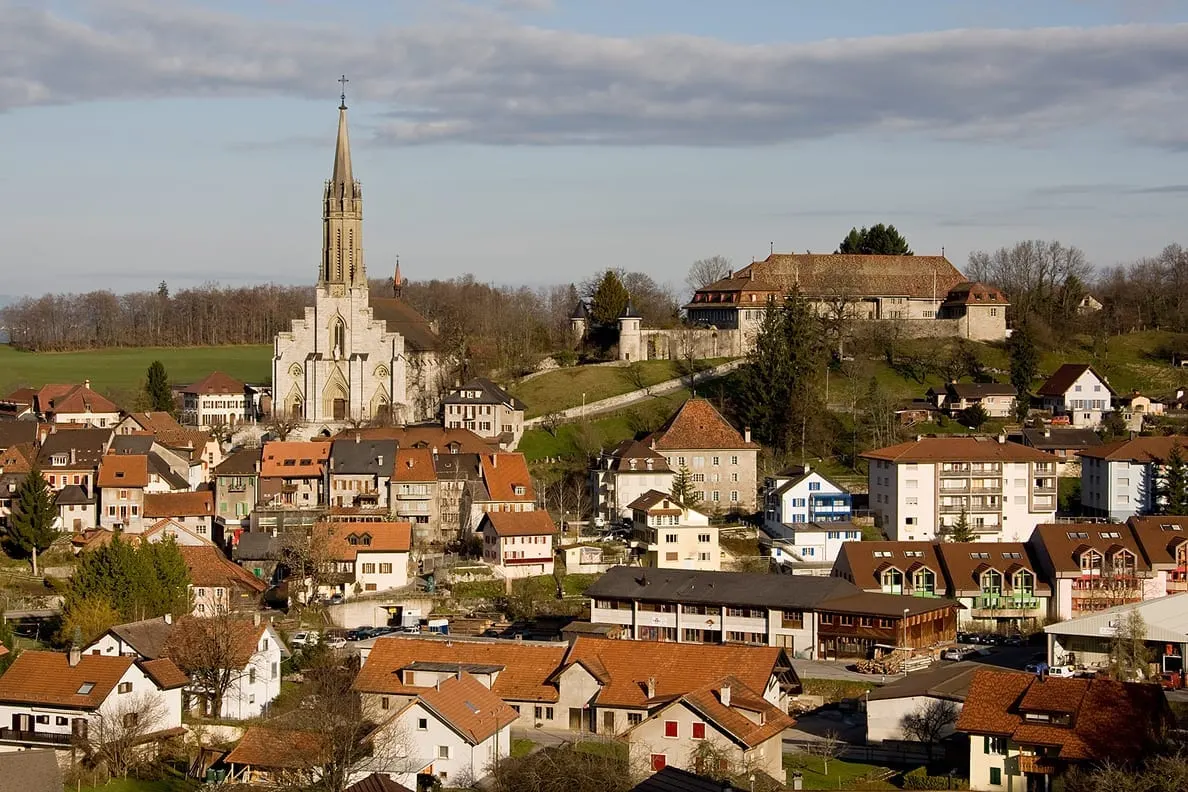 Vue de Châtel-Saint-Denis, chef-lieu du district de la Veveyse
