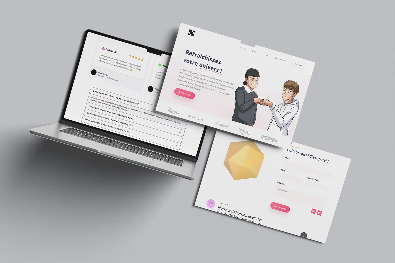 Composants d'interface du framework KauryUI
